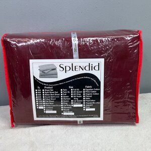 Vintage Splendid Waterbed Sheet Set King Size Burgundy Maroon Attached Style NIP